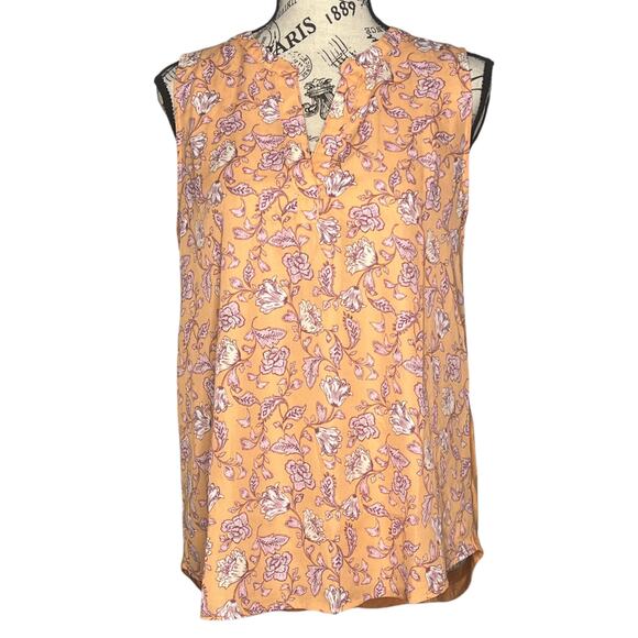 Papermoon SMALL Fayette Mixed Material Blouse - Stitch Fix Floral Sleeveless Top - Picture 1 of 13